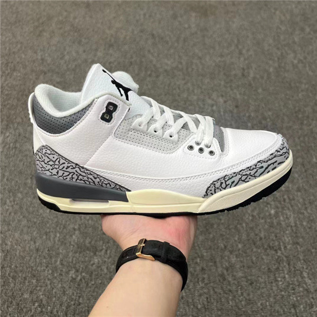 Men's Running weapon Air Jordan 3 White/Grey Shoes 084 Men's Running weapon Air Jordan 3 White/Grey Shoes 084